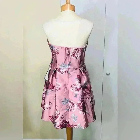 Speechless Womens Juniors Strapless Fit Flare Pink Mauve Dress size 13 petite - Picture 9 of 16